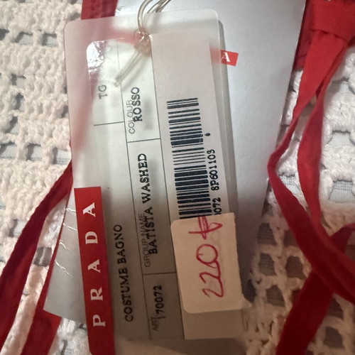 Prada bikini new, red, cotton
