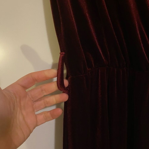 Maxi dress with velvet texture like new, burgundy