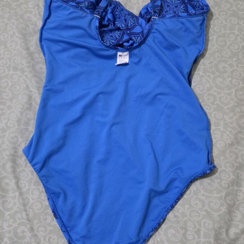 Blu4u blue one-piece swimsuit Large new