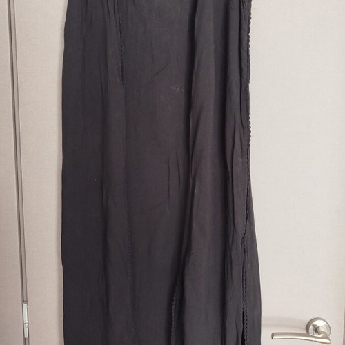 H&M long black cotton sleeveless kaftan