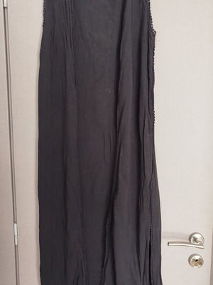 H&M long black cotton sleeveless kaftan