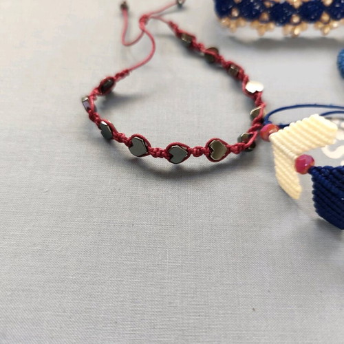 Macrame bracelets used, pack of 6, multicolor