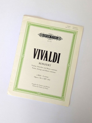 Vivaldi Konzert a-Moll Op. 3 Nr. 6 RV 356 sheet music like new, violin and piano