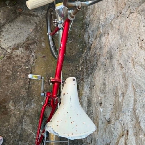 Vintage folding bicycle used, red, women's