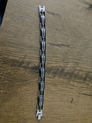 Men's bracelet used, black and silver