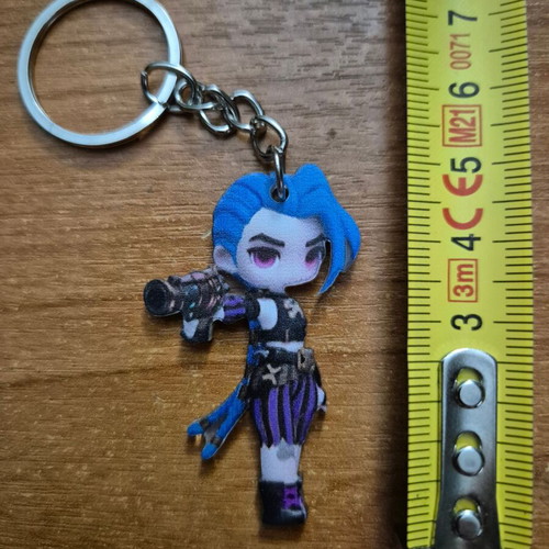 Jynx acrylic keychain new, blue and purple, Arcane character