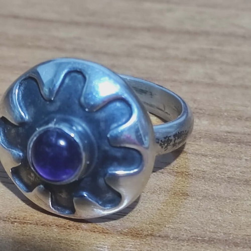 Silver ring 925 with amethyst, like new, Georg Jensen design