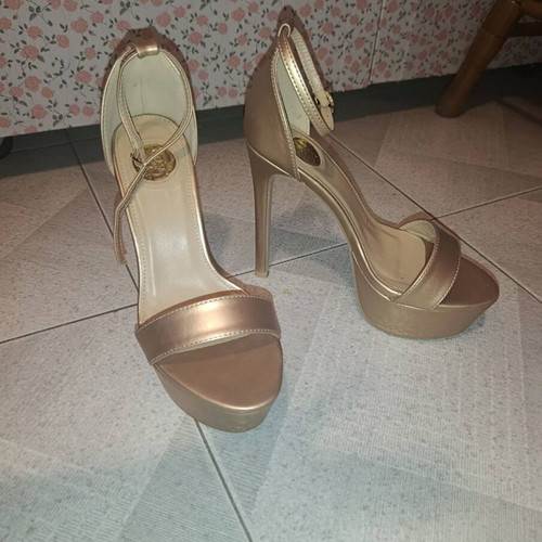 Gold sandals like new, size 36, platform heels