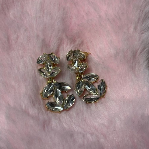Dangling earrings, gold and silver