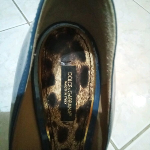 Dolce & Gabbana leather peep-toe pumps size 38½ like new, blue