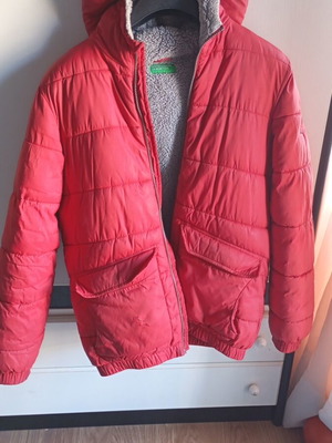 Benetton kids jacket used, red, size 170 cm