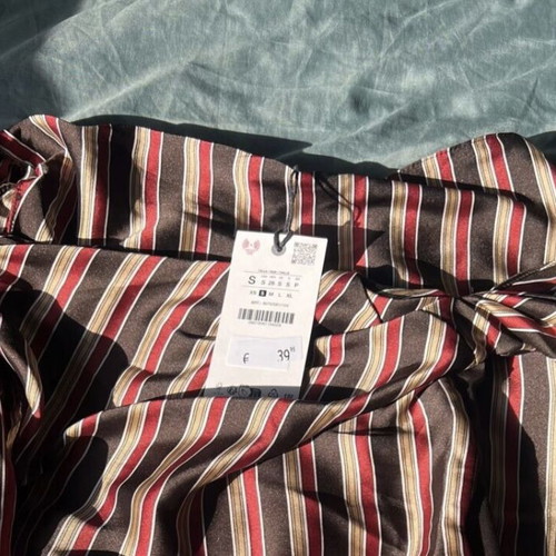 Zara striped pareo skirt new, black