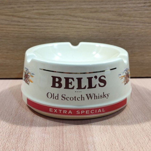 Bell's Scotch Whisky ceramic ashtray used, vintage promotional