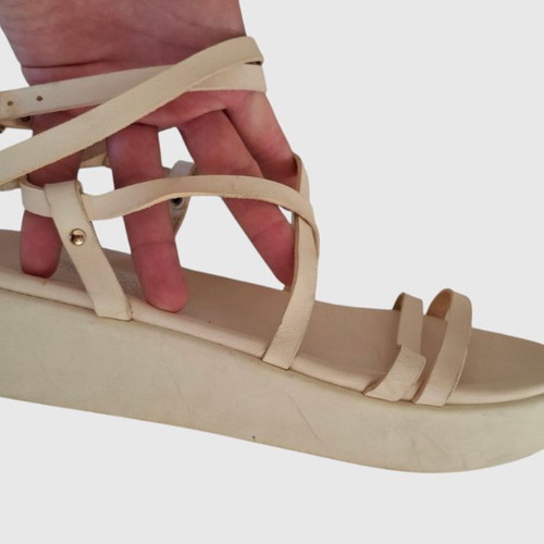 Ancient Greek Sandals Aristea platform sandals, off white, size 40