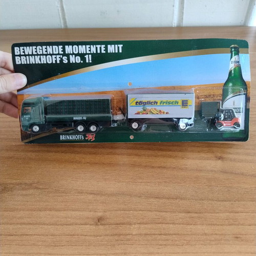 Man truck with double trailer and forklift by Brinkhoff new