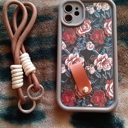 IPhone 11 case new with leather loop and cord