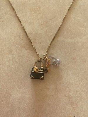 Juicy Couture necklace with gold chain and adjustable rings, like new