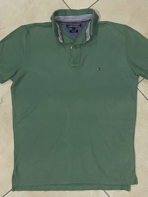 Tommy Hilfiger Premium Pique Polo Shirt sage green, regular fit, size M, like new