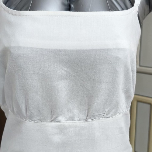 White cotton-ramie dress with straps size S-M like new