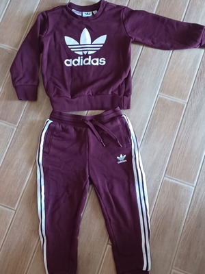 Adidas children's tracksuit like new, 3-4 years, dark burgundy