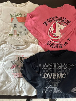 Set of 4 long-sleeve girls' shirts size 4 years used