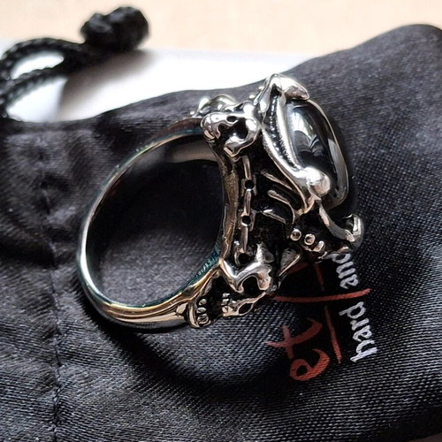 Gothic ring 2cm Et Nox hard and heavy like new, men's