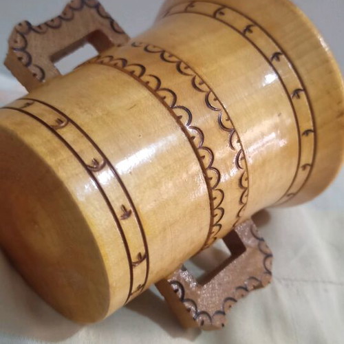 Wooden mortar with pestle height 9 cm like new, vintage item