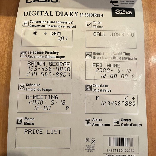 Casio Digital Diary Sf-3300 32kb καινούργιο σε συσκευασία