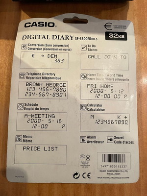 Casio Digital Diary Sf-3300 32kb καινούργιο σε συσκευασία