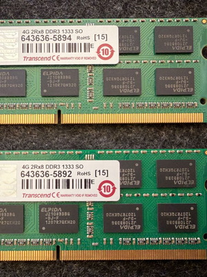 Transcend 8GB Kit DDR3 1333MHz SO-DIMM RAM like new