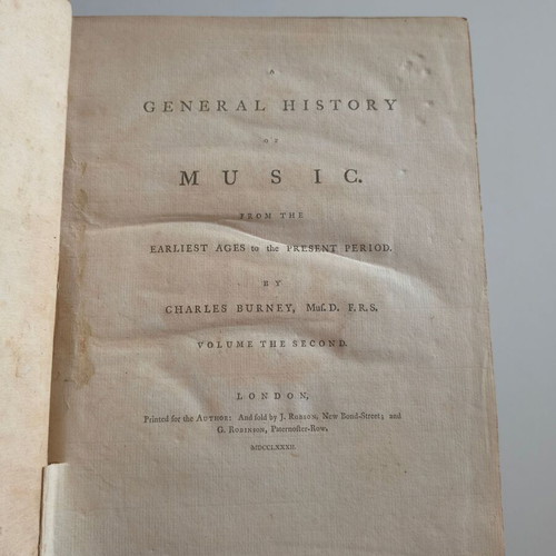 Charles Burney A General History of Music 4-Volume Set used, 1st Edition