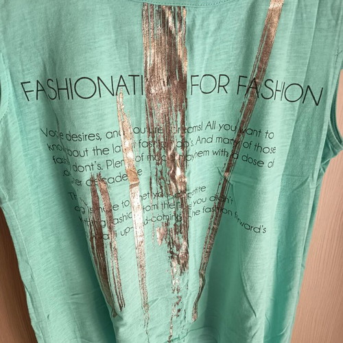 Shine 2gether women's blouse used, turquoise and silver, size M/L