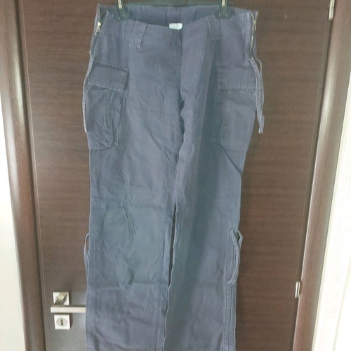 Wide fabric pants used with pockets