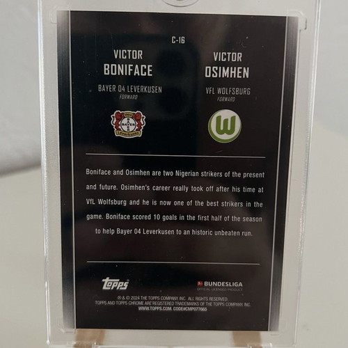 2023-24 Topps Midnight Constellations Gold Card Victor Boniface & Victor Osimhen like new