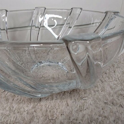 Crystal salad bowl new, heavy, dimensions 28x10x11cm