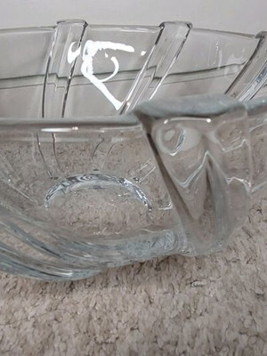 Crystal salad bowl new, heavy, dimensions 28x10x11cm