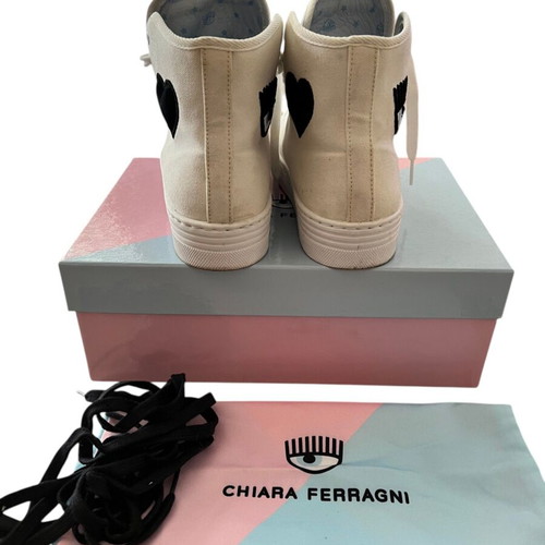 Chiara Ferragni women's white sneakers like new, size EU37