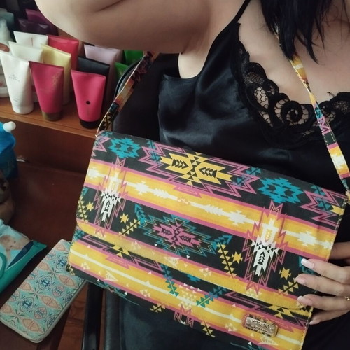 Elektra's Workshop Handmade Crossbody Bag with Ethnic Geometric Pattern