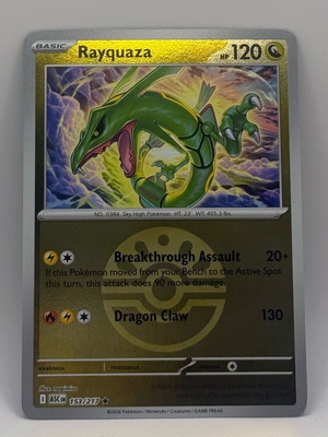 Rayquaza Friend Ball reverse holo card like new