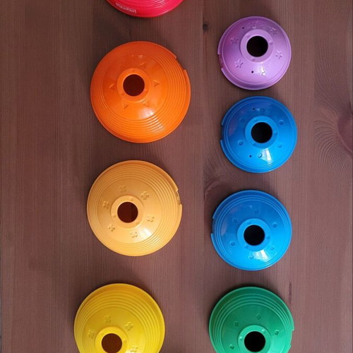 Fisher-Price Building Cups and Wooden Stacking Rocking Pyramid Safari like new