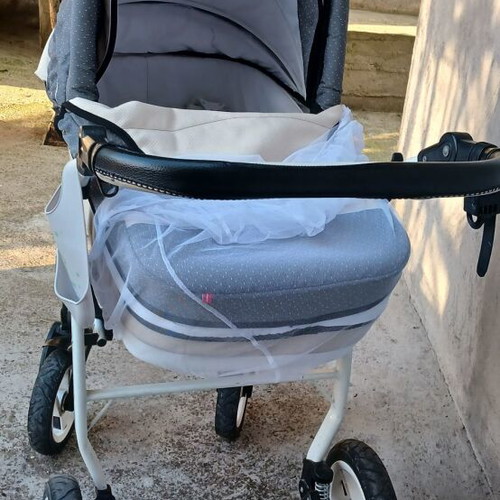 Baby stroller with two baskets, like new, winter and summer