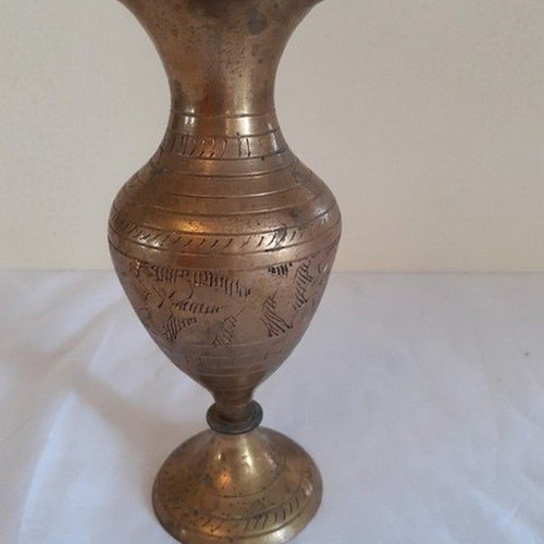 Antique bronze vase from India used, 15 cm