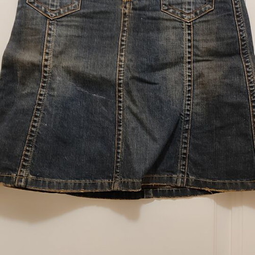 Y2K Vintage Denim Midi Skirt dark wash, like new, Massimo Dutti