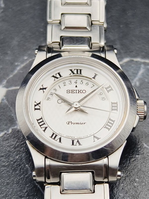 Seiko Premier Ladies SXD675J1 watch used, silver embossed dial