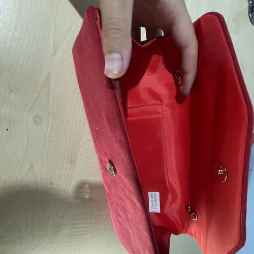 Velvet women's handbag H&M like new, red