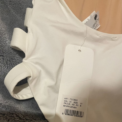 Bluepoint onepiece white cut out swimsuit new, size S