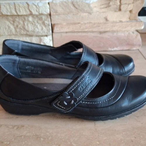 Leather anatomical ballerina shoes, size 38, black