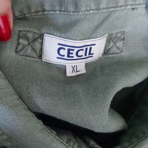 CECIL γυναικεία λινή πουκάμισο, στρατιωτικό πράσινο, XL-3XL