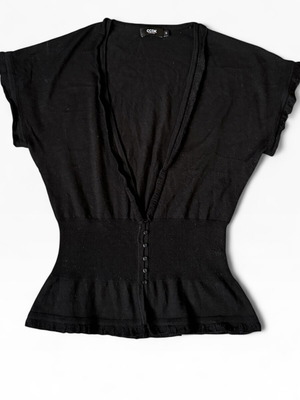 CCDK black vest like new with 50% merino wool, size S