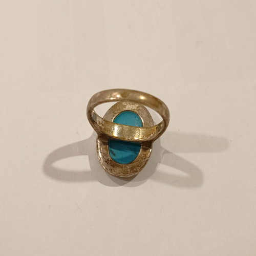 Silver ring with blue stone 925, like new, size 17 or 57